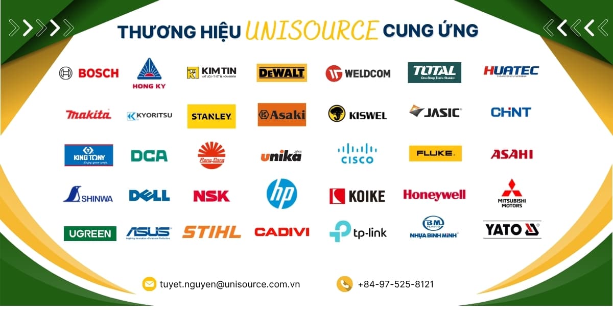 Thương hiệu UniSource cung ứng — Bosch, Makita, DeWalt, Honeywell và nhiều hơn nữa
